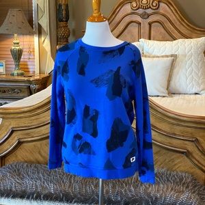 Nike Blue & Black Abstract Print Sweatshirt Sz Med